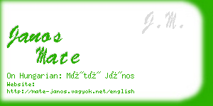 janos mate business card